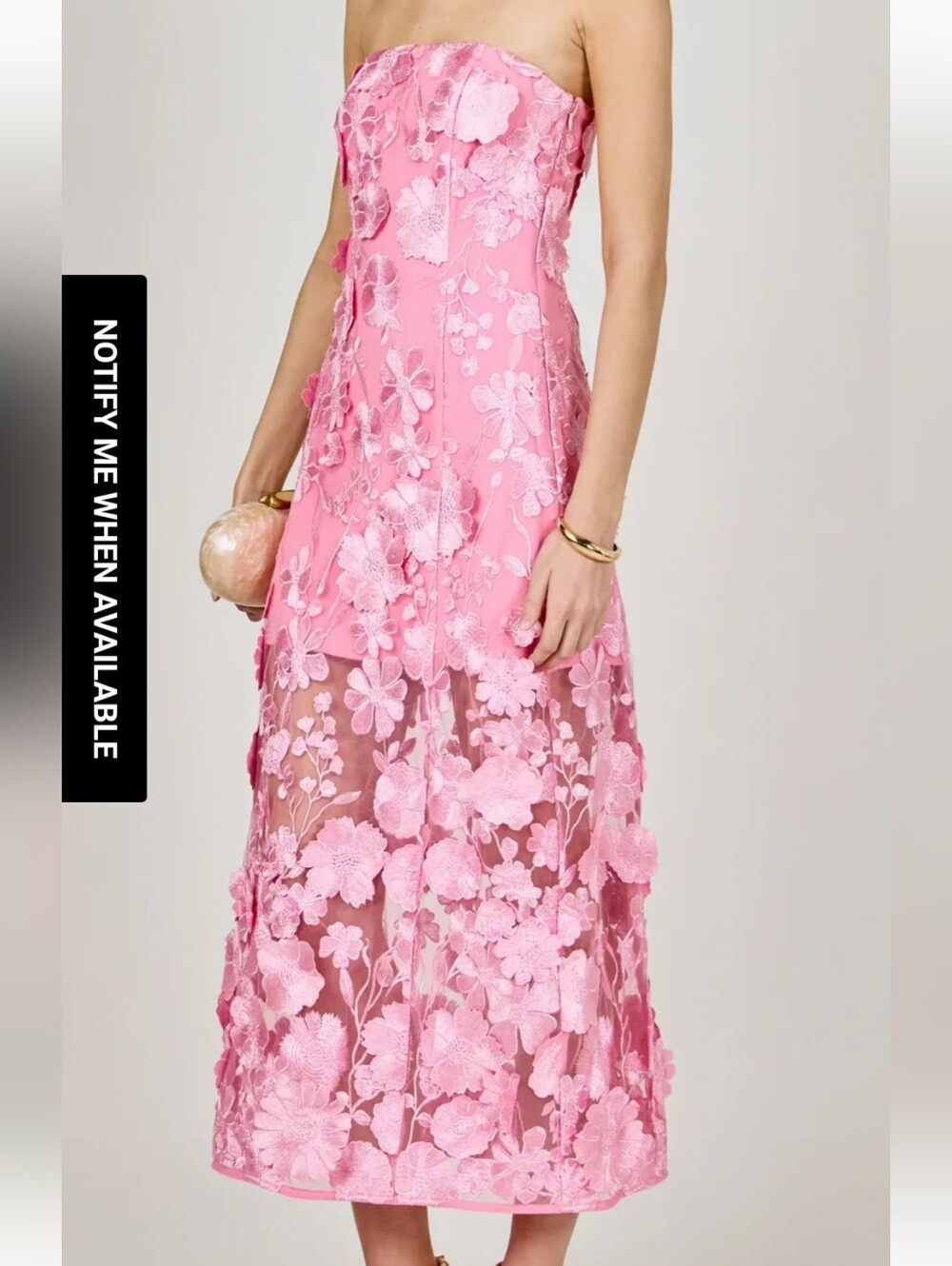 Nwt 1X $ 230 Endless Rose Strapless Pink Floral Embroidered Maxi Dress B3 - Picture 4 of 16